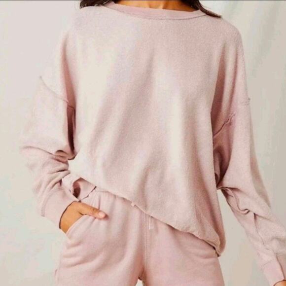 Free People Intimately Rose Water Lounge Tunic Oversized Sweater - Picture 1 of 9